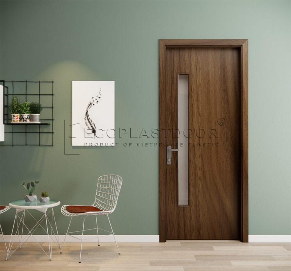 Cửa Gỗ Composite Cao Cấp - Mẫu Ô Kính